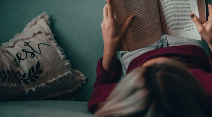 person reading book
