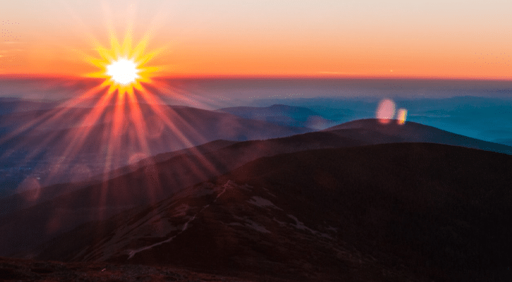 sunburst over the horizon