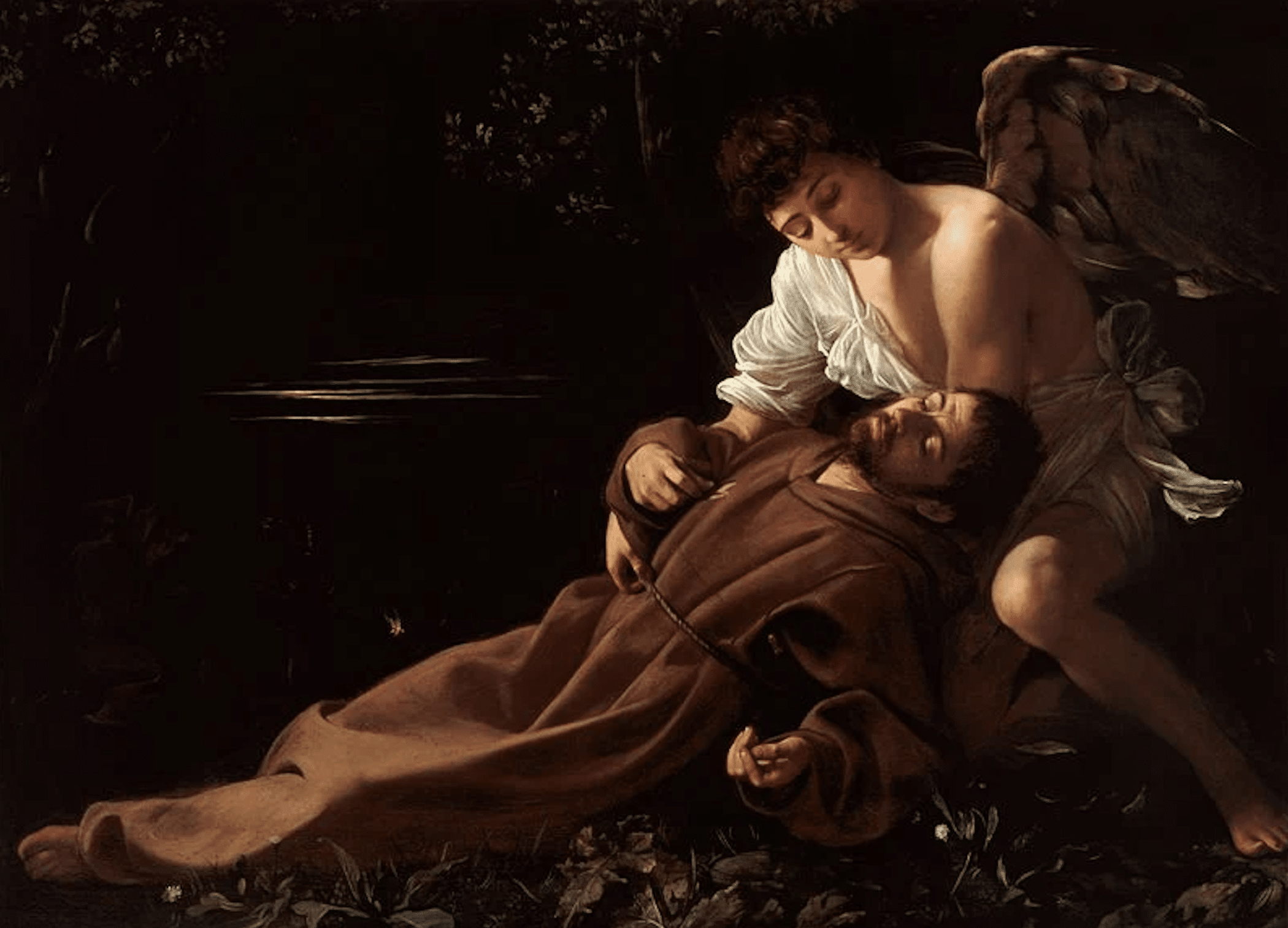 Saint Francis is helped by an angel