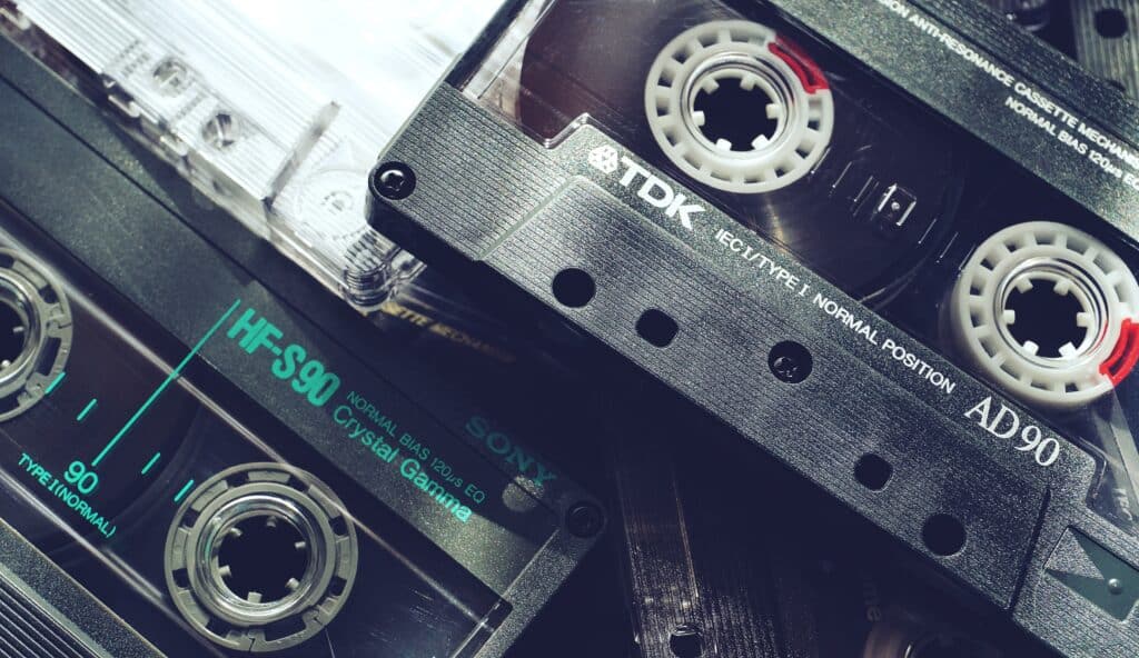 Photo by Suzy Hazelwood: photo/black-audio-tapes-in-close-up-view