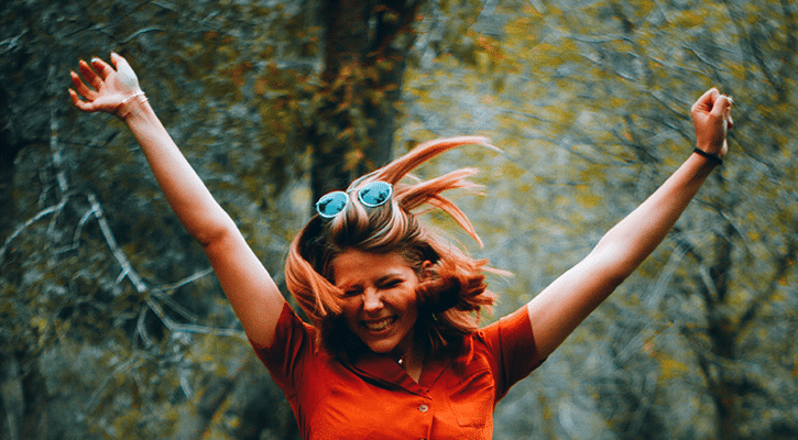 Woman cheering