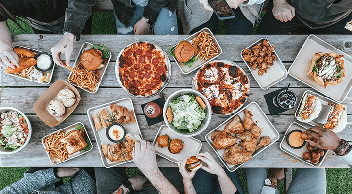 People sitting around the dinner table