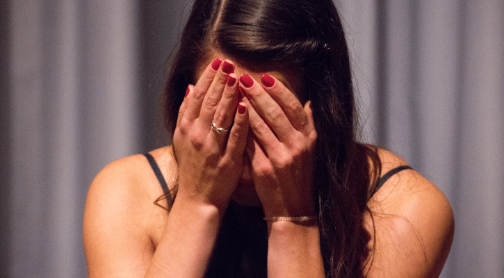 young woman grieving