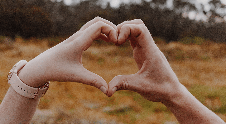 hands creating a heart