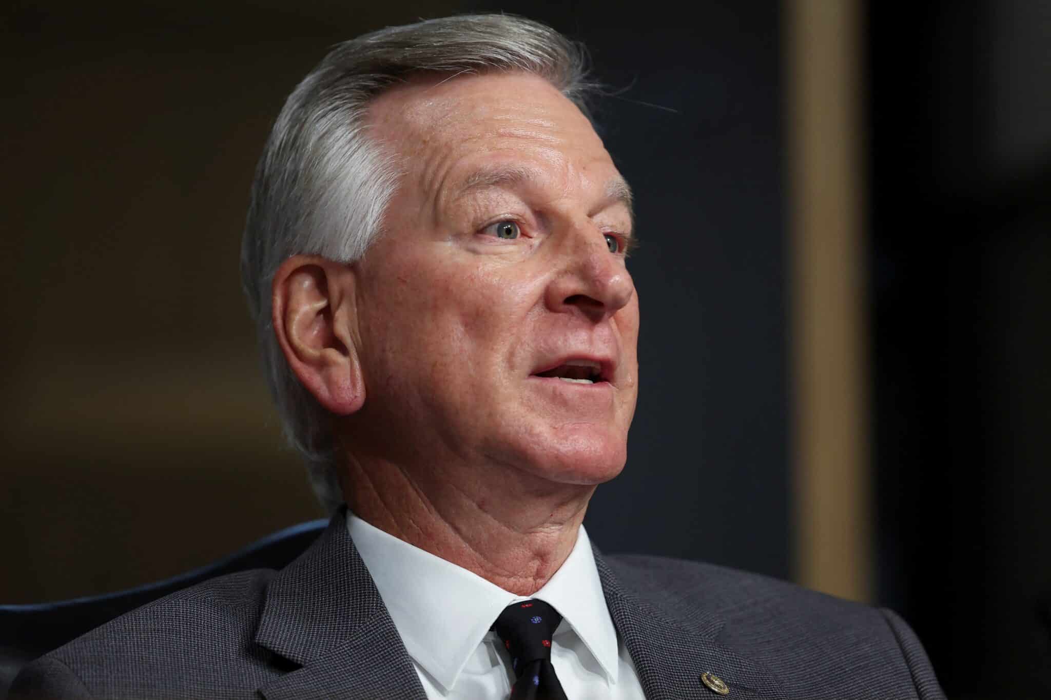 U.S. Sen. Tommy Tuberville, R-Ala., speaks during a hearing on Capitol Hill in Washington July 11, 2023. Tuberville told reporters on Capitol Hill Dec. 5 that he would end his monthslong blockade on hundreds of military promotions undertaken in protest of a Pentagon abortion policy. (OSV News photo/Kevin Wurm, Reuters)