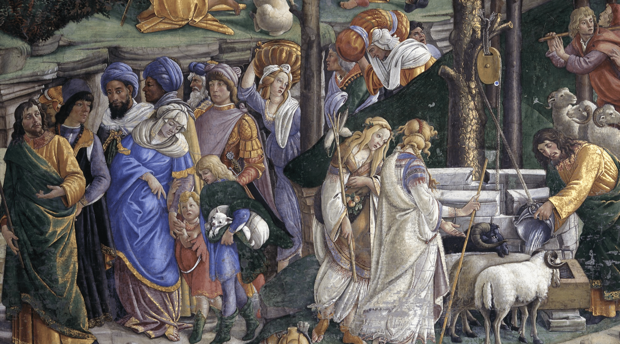This is a detail from Sandro Botticelli's "The Trials of Moses," painted on the south wall of the Sistine Chapel at the Vatican. Antonio Paolucci, director of the Vatican Museums, said it is his favorite Old Testament-inspired piece in the Vatican Museums. (CNS photo/courtesy of the Vatican Museums) (Sept. 19, 2008)