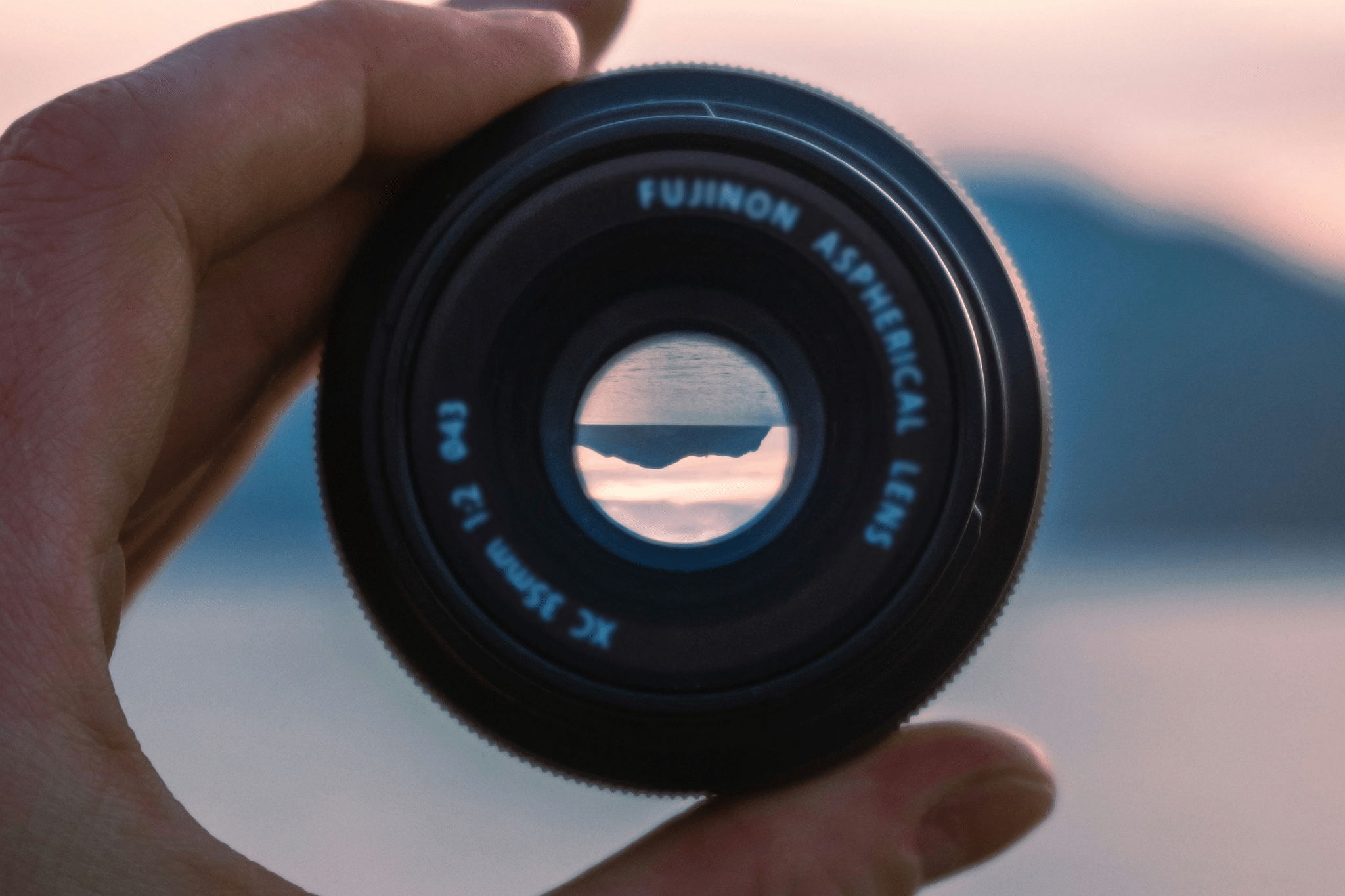 opposite view through a lens