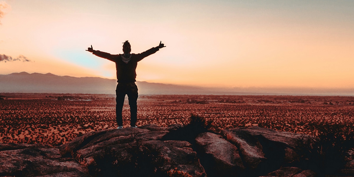 man enjoying freedom