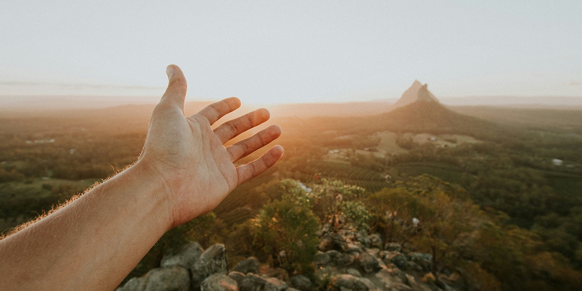 hand reaching out