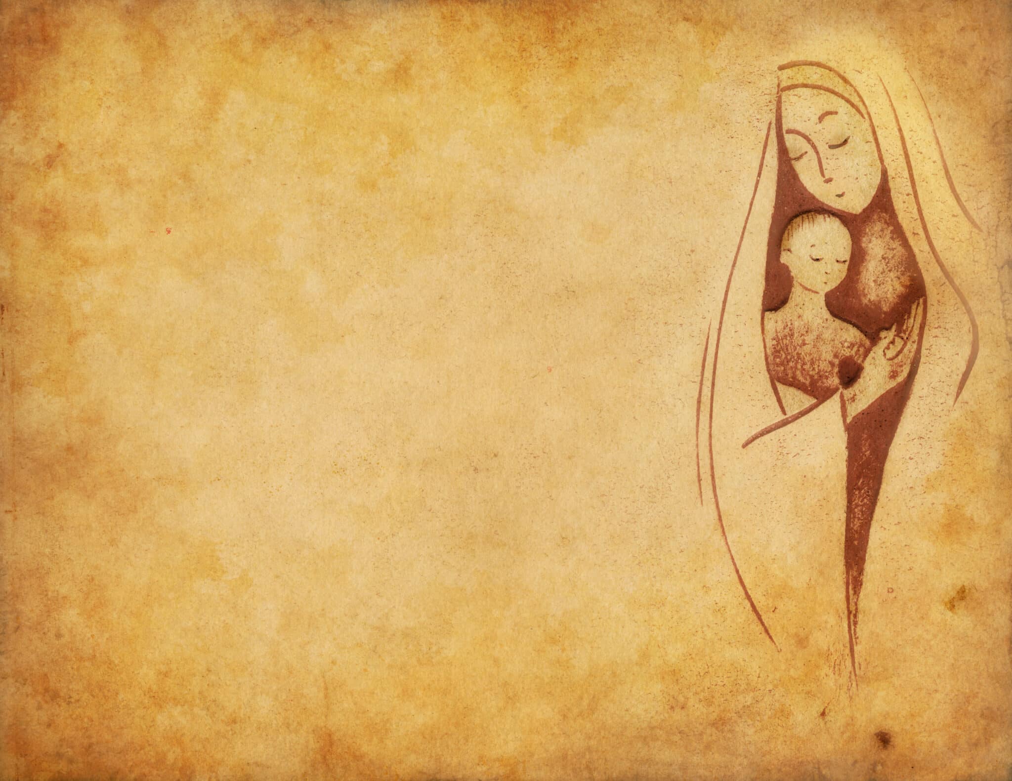 Illustration of Mary and Jesus