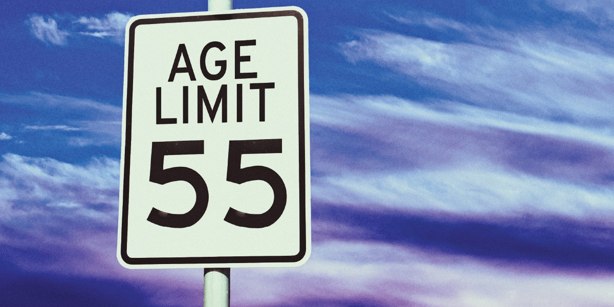 Age limit 55 sign