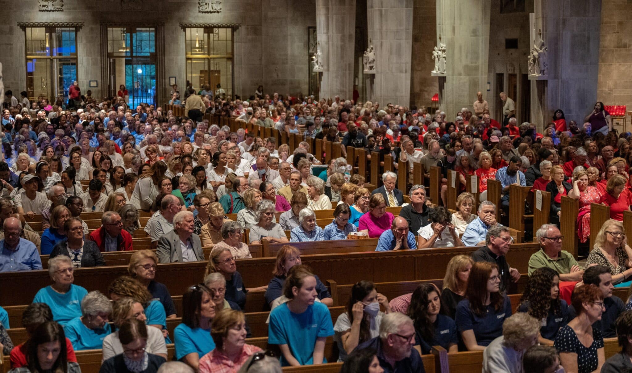 Nearly 1,000 people attend an April 30, 2024, listening session for the Archdiocese of Baltimore's Seek the City To Come initiative at the Cathedral of Mary Our Queen in Homeland, Maryland. (OSV News photo/Kevin J. Parks, Catholic Review)