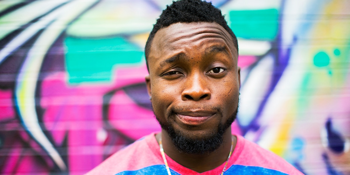 man with a stubborn, critical facial expression