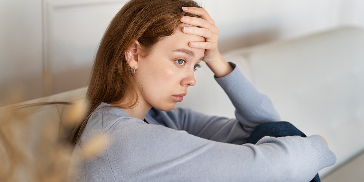 woman having pain and anxiety