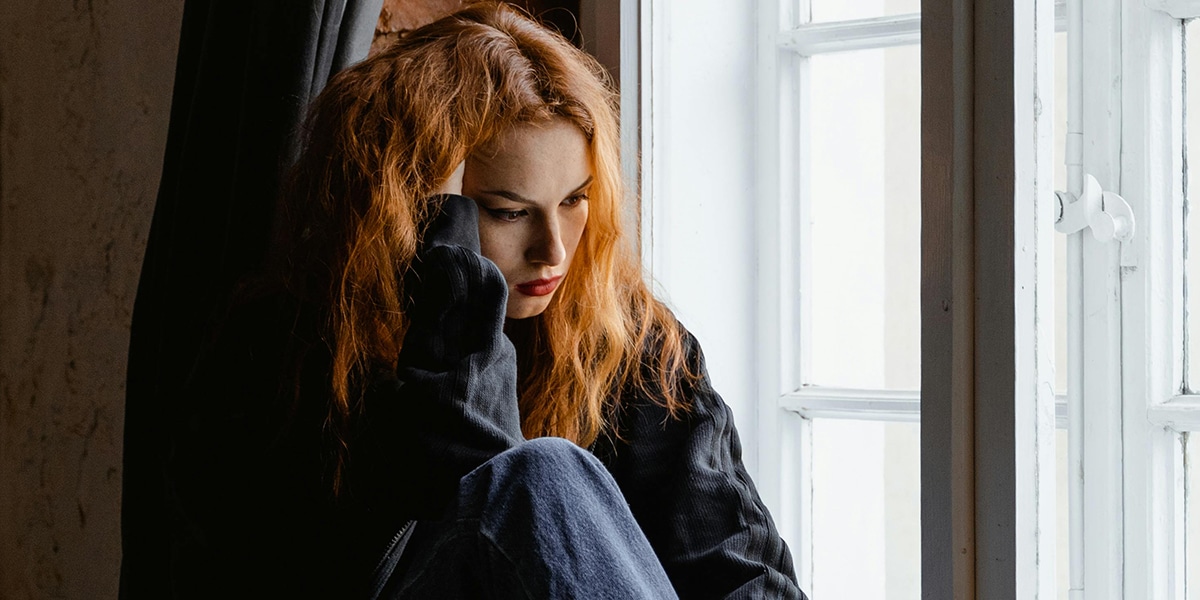 woman sad and distressed