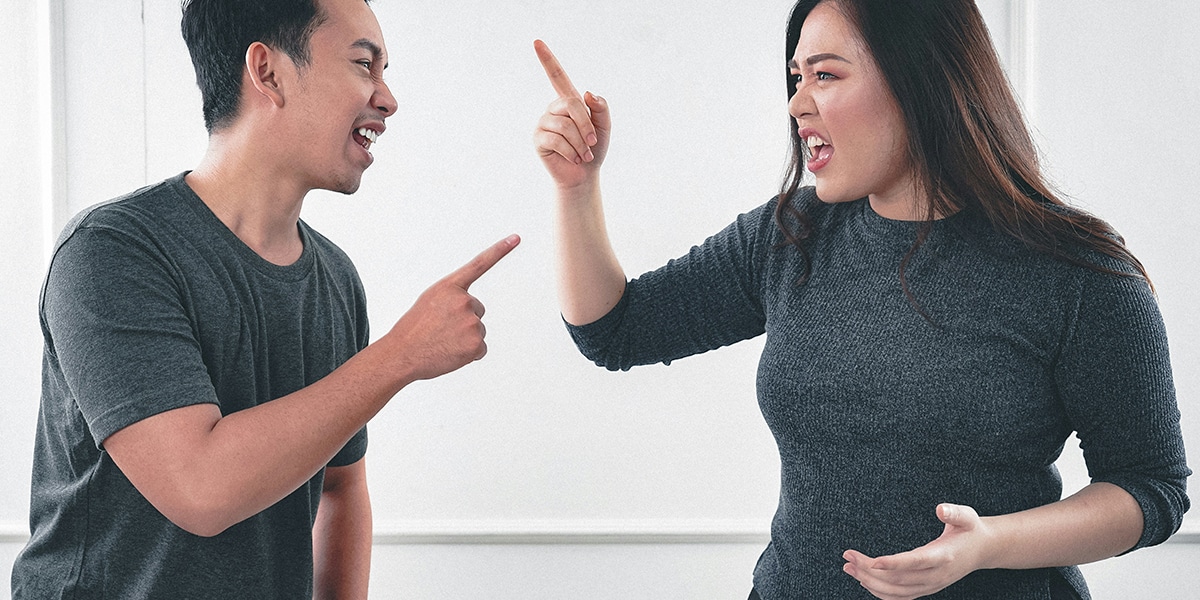 a couple people arguing with each other