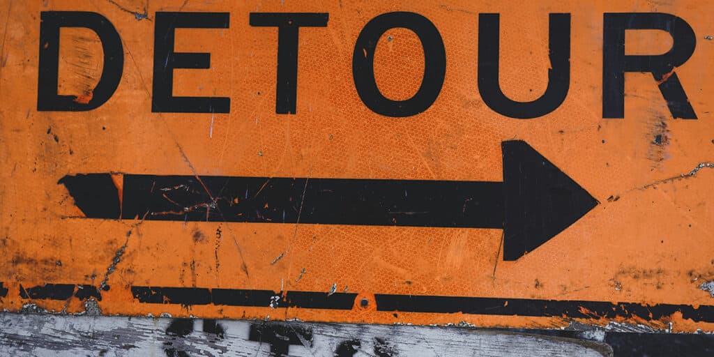 detour road sign