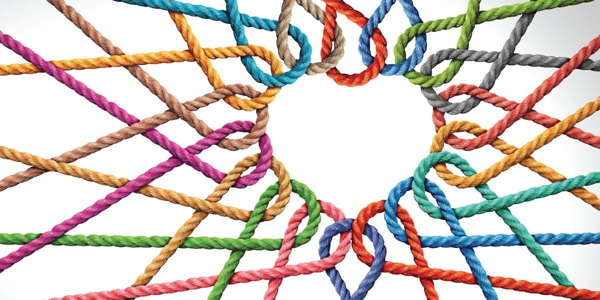 yarn in the shape of a heart
