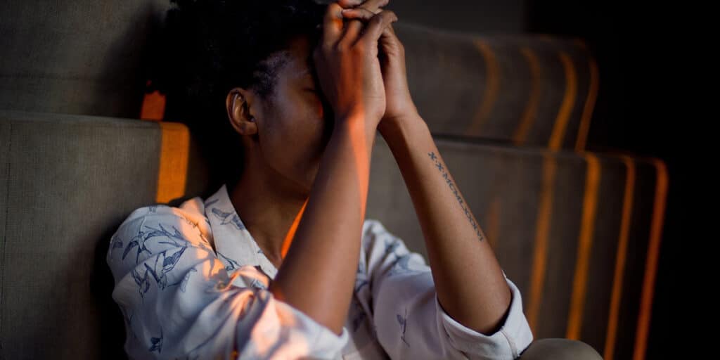 person emotionally upset because of hurt