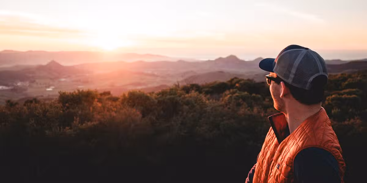 Man watching a sunset