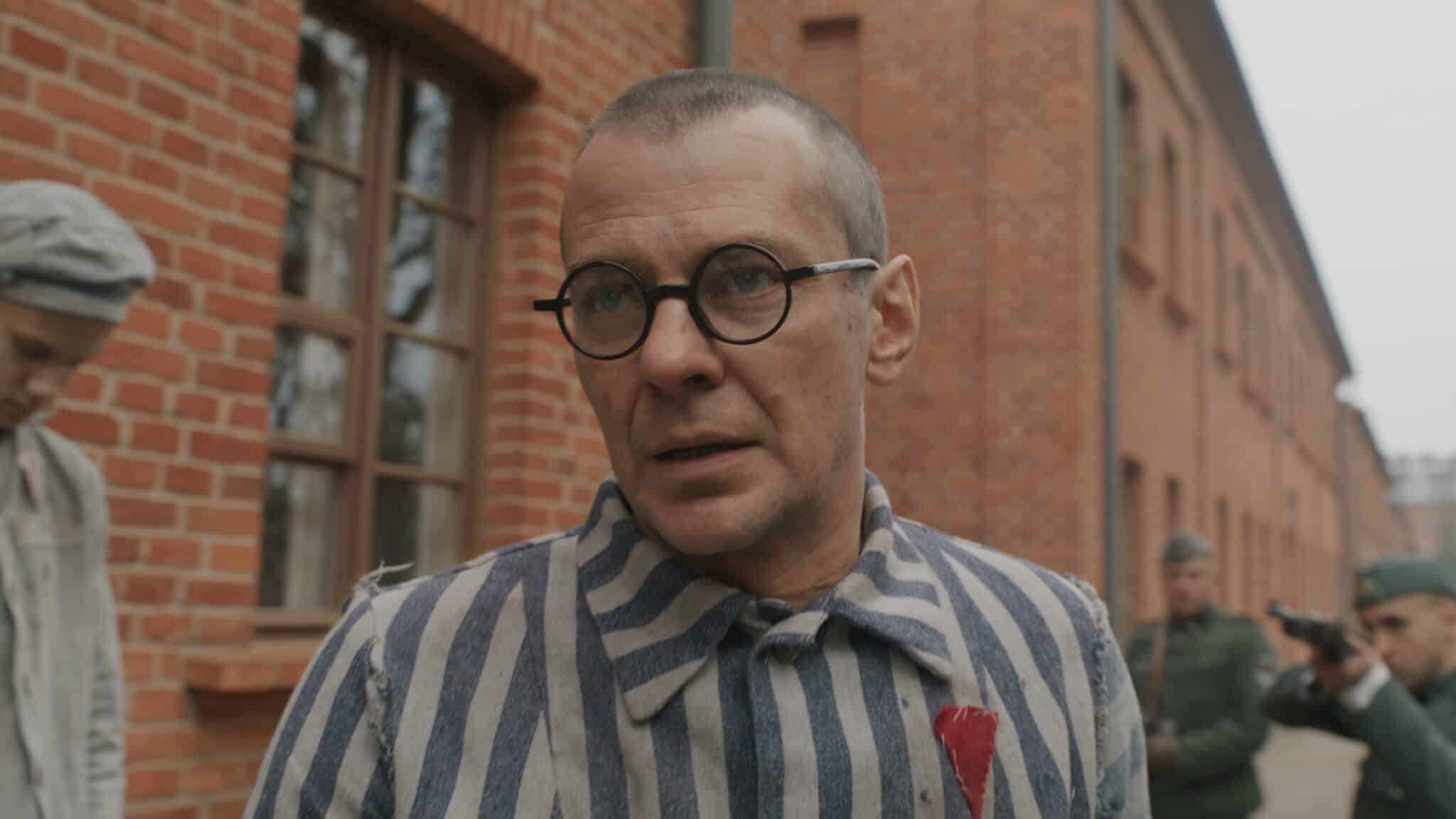 Polish actor Marcin Kwasny portrays Polish Conventual Franciscan Father Maximilian Kolbe at the Nazis' main Auschwitz concentration camp, where he died Aug. 14, 1941.