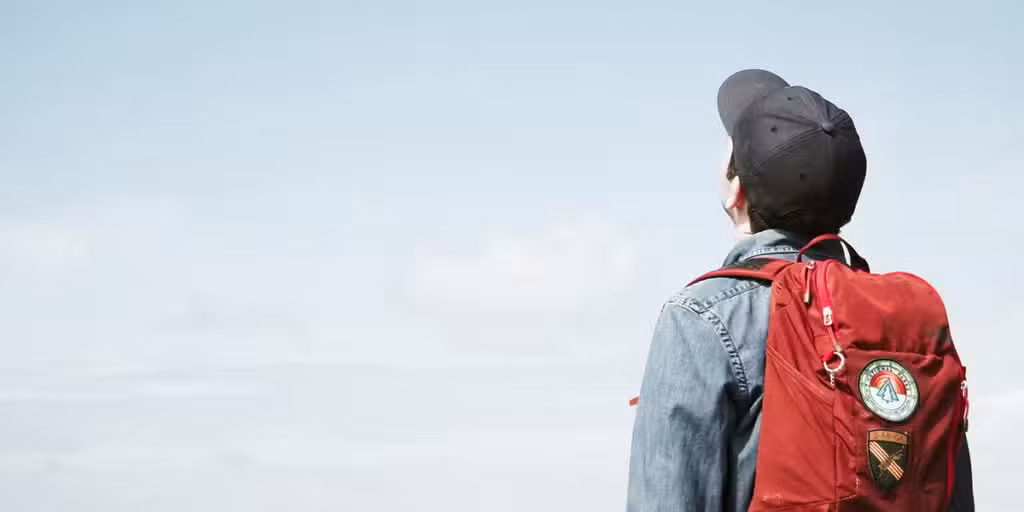 person looking into the sky