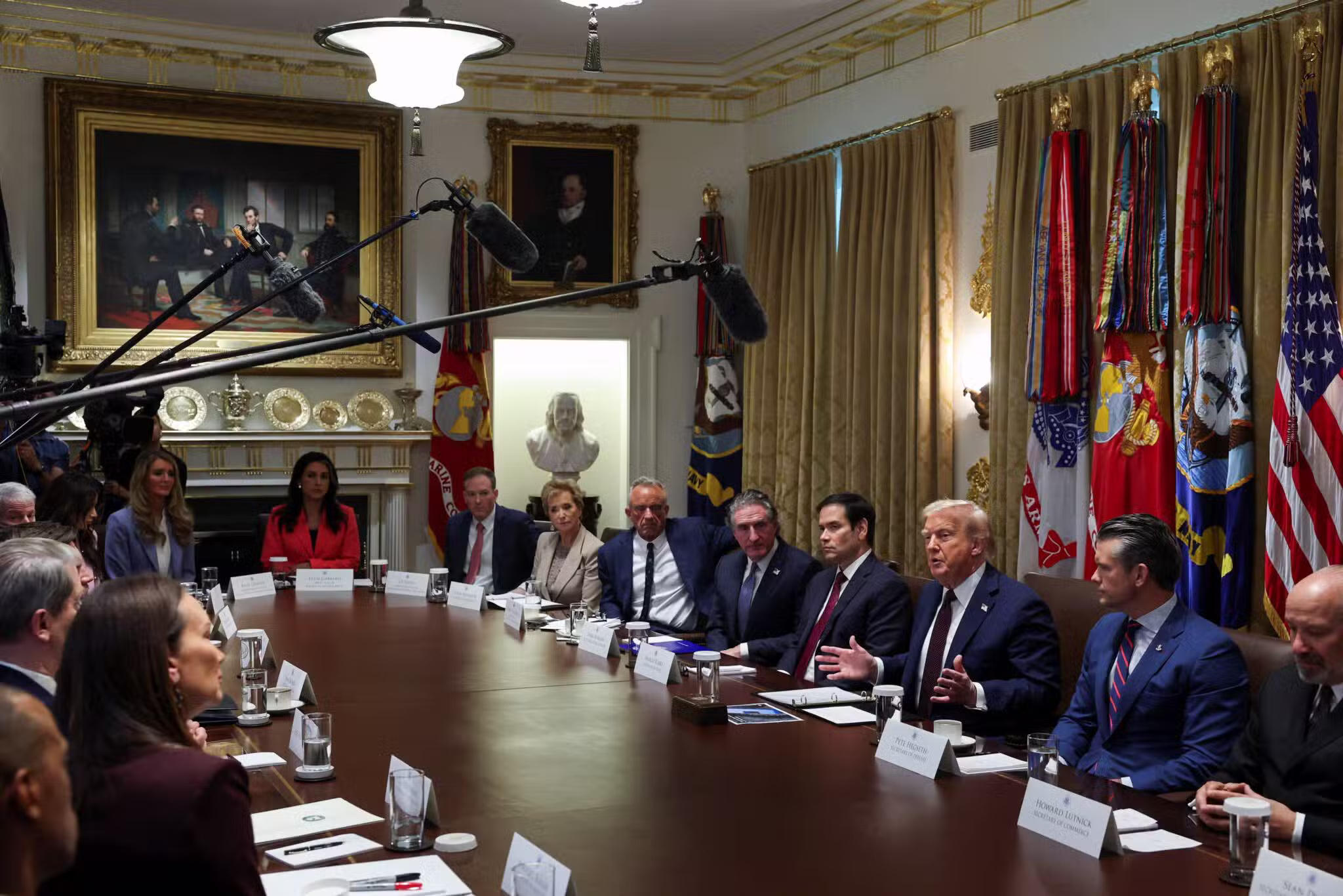 U.S. President Donald Trump holds a Cabinet meeting at the White House in Washington Aug. 26, 2025.