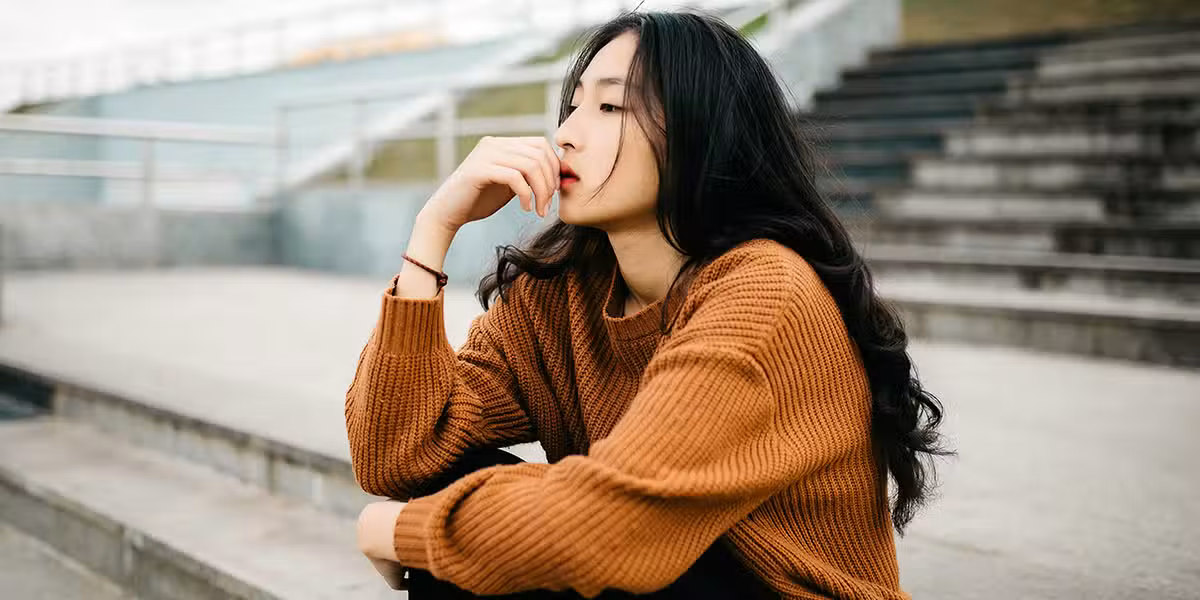 woman thinking and reflecting