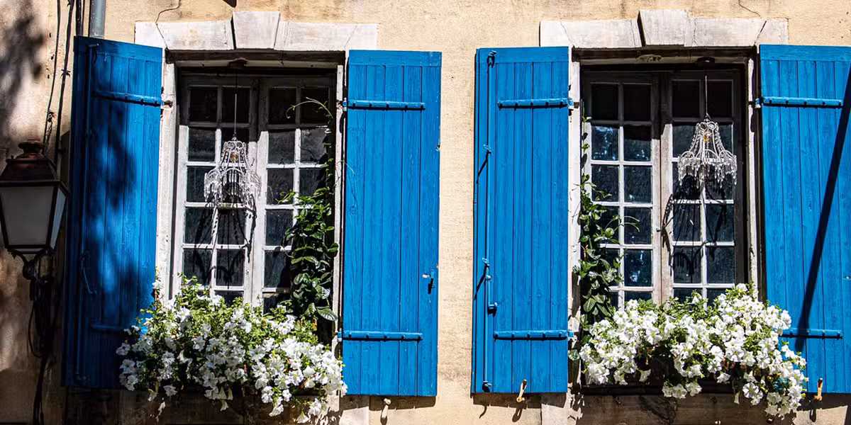 Two windows on a building