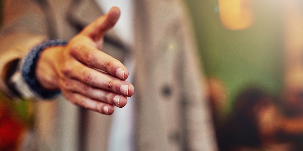 hand ready to shake another hand