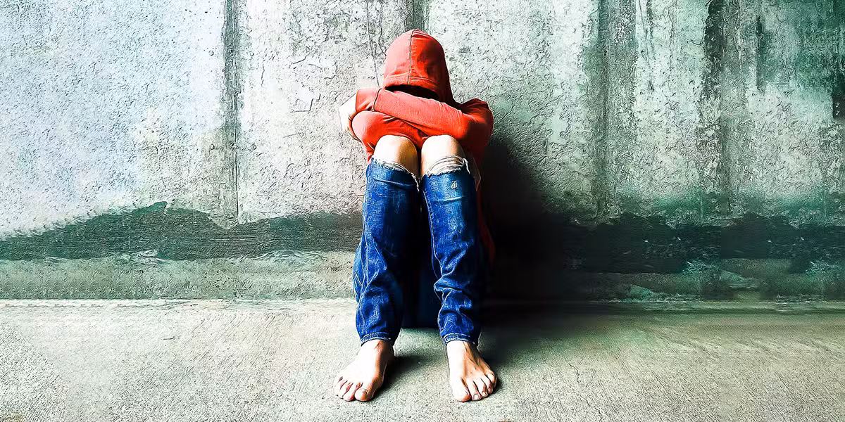 person barefoot, homeless, poverty