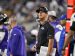 Baltimore Ravens head coach John Harbaugh reacts during the first half of a pre-season game against the Dallas Cowboys at AT&T Stadium in Arlington, Texas, Aug. 16, 2025.