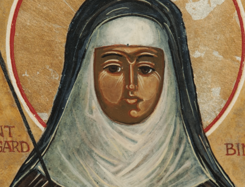 St. Hildegard of Bingen is depicted in an icon by Augustinian Father Richard G. Cannuli. (OSV News photo/courtesy of Father Richard Cannuli)