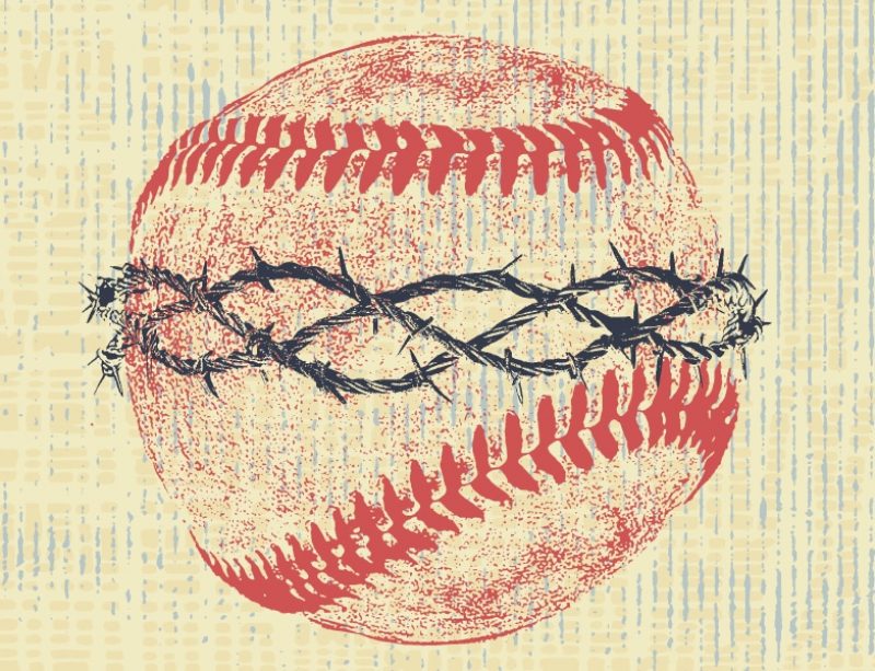 baseball with thorns