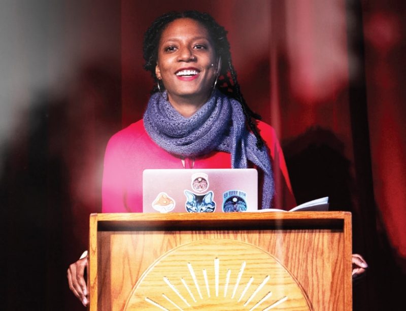 Chloé Valdary during a speech