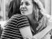 two friends hugging, showing kindness and appreciation for each other.