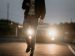Man walking on a road