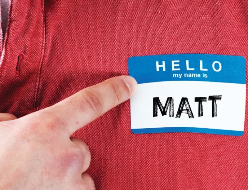 Man with name tag