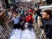 Mourners gather for the funeral of members of the Abu Dalal family in Nuseirat, in central Gaza Strip, Oct. 29, 2025, who were killed in an overnight Israeli strike on their home, according to medics. (OSV News photo/Mahmoud Issa, Reuters)