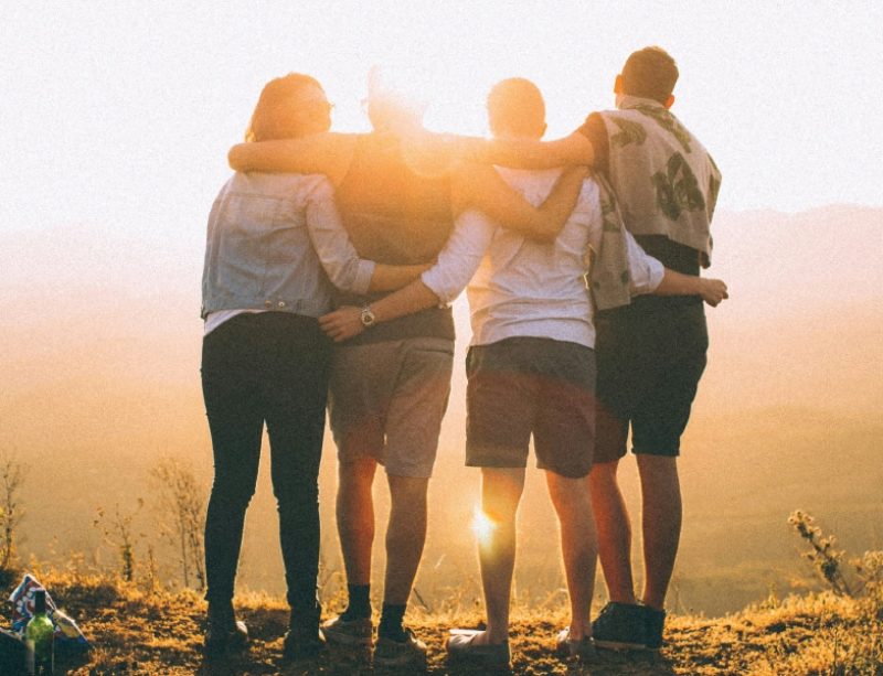 People embracing each other