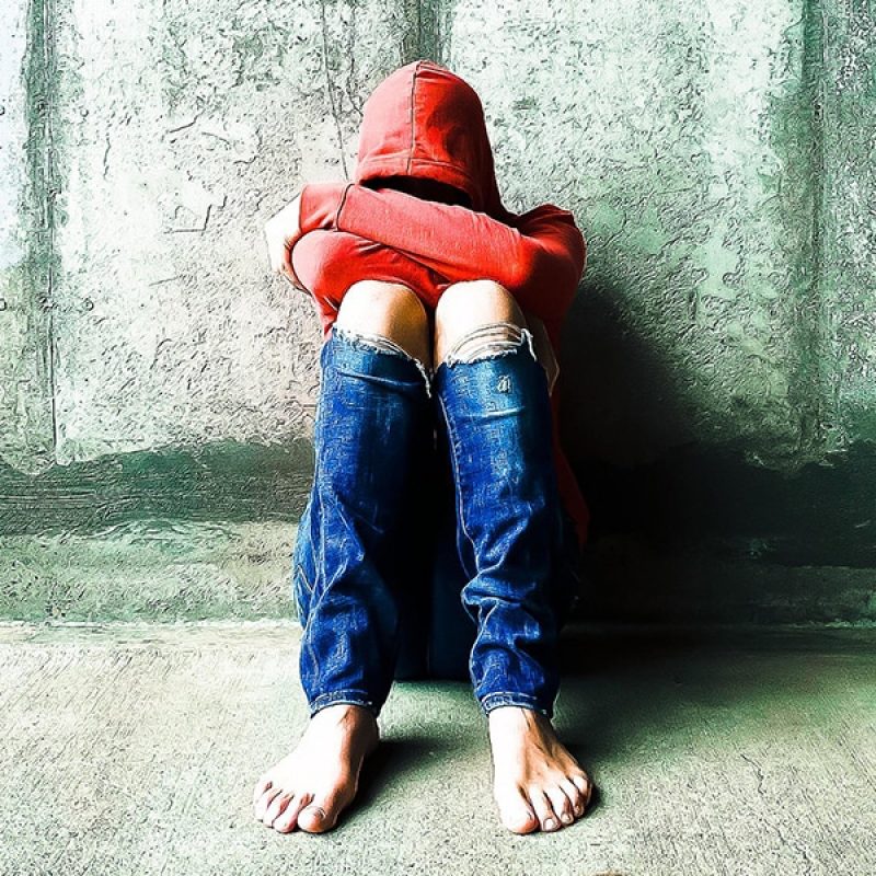 person barefoot, homeless, poverty