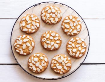 Plate of almond cookies