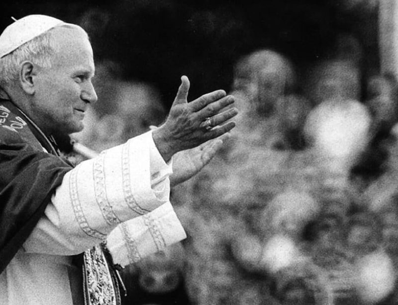 Pope John Paul II greets his audience