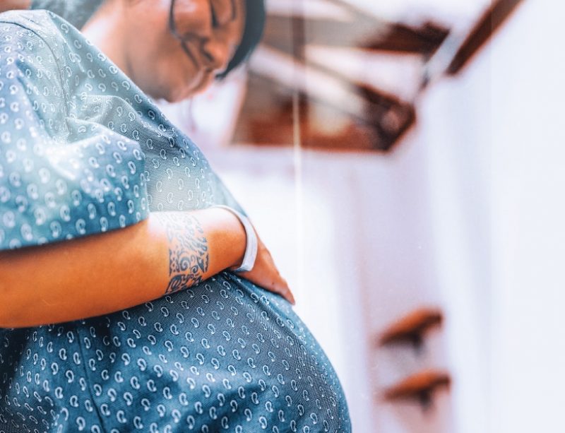 pregnant woman smiling