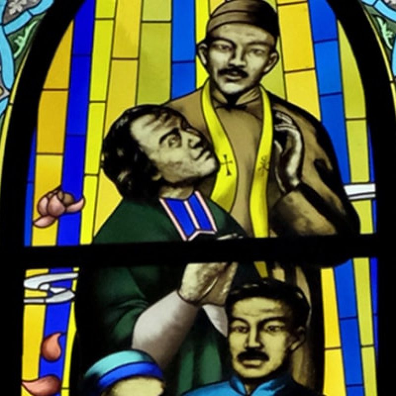 Stained Glass window of Saint Augustine Zhao Rong and Companions