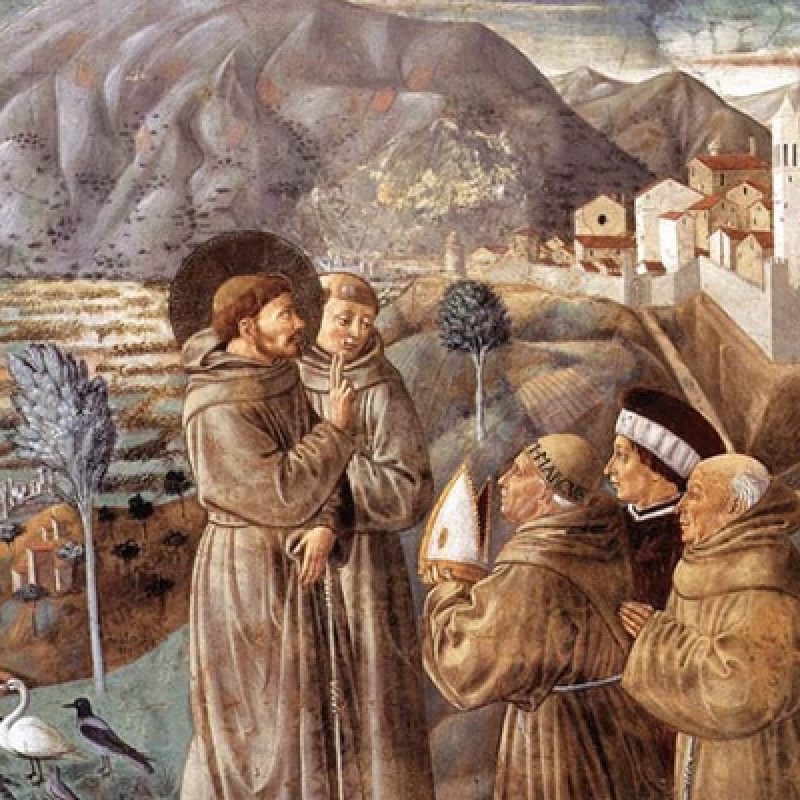 Painting of Saint Francis of Assisi Preaching with his Brothers