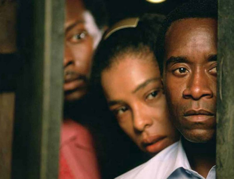 Don Cheadle stars in a scene from the movie "Hotel Rwanda." The USCCB Office for Film & Broadcasting classification is A-III -- adults. The Motion Picture Association of America rating is PG-13 -- parents are strongly cautioned. Some material may be inappropriate for children under 13. (CNS photo from United Artists) (Oct. 19, 2009) See MEDIA NOTEBOOK Oct. 19, 2009.