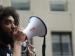 man with megaphone