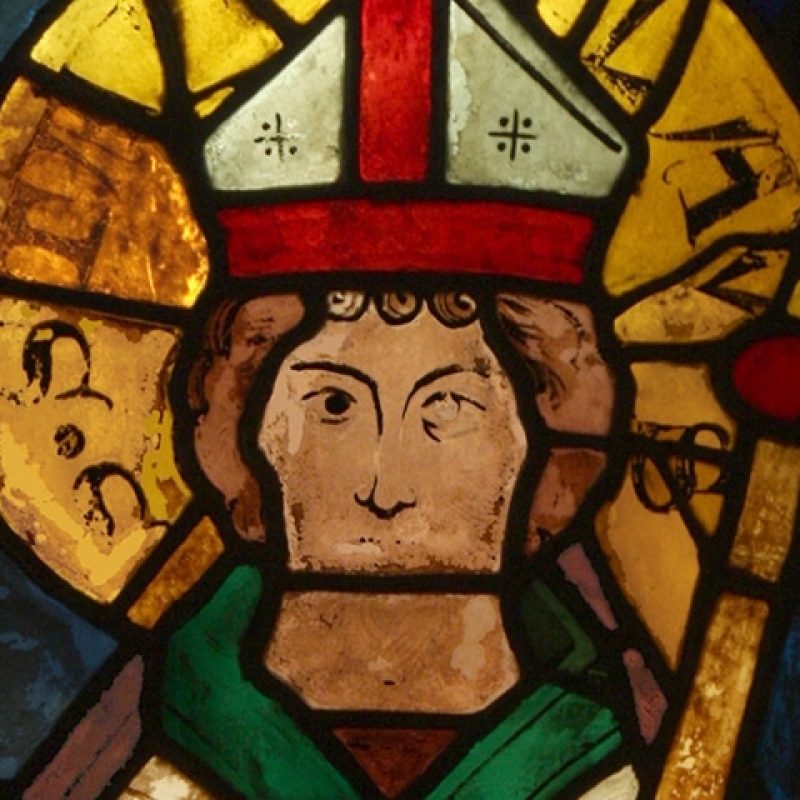 Stained glass window of Saint Stanislaus