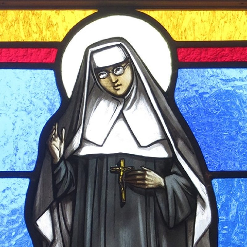 Stained glass rendering of Saint Katharine Drexel